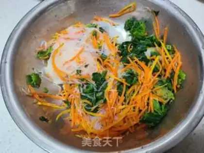 Make A red radish spinach fan step 6