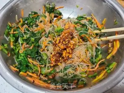 Make A red radish spinach fan step 7