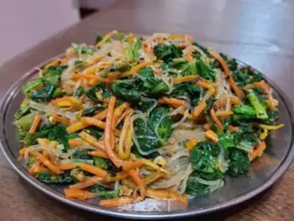 Make A red radish spinach fan step 9