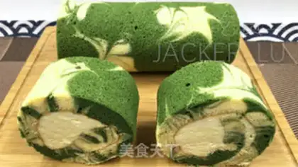 Make Tea marble cake rolls step 24