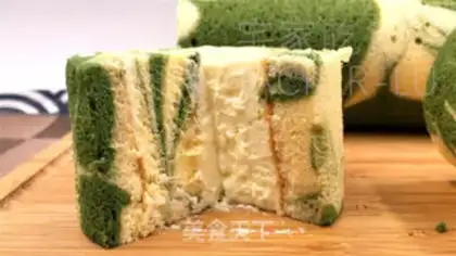 Make Tea marble cake rolls step 25