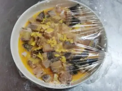 Make Yellow fish, steamed eggs step 7