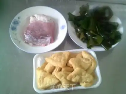 Make Pork seaweed oil triangle step 0