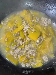 Make Pumpkin fried meat step 8