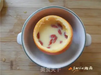 Make Orange steamed eggs step 7