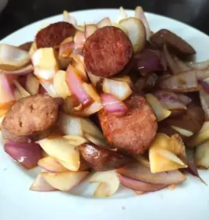 Make Onion fried intestines step 6
