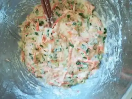 Make Carrot onion pancakes step 4