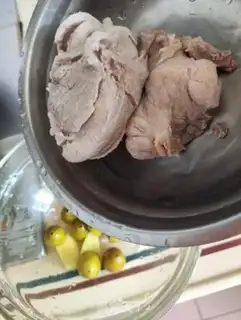 Make Green olive meat step 4
