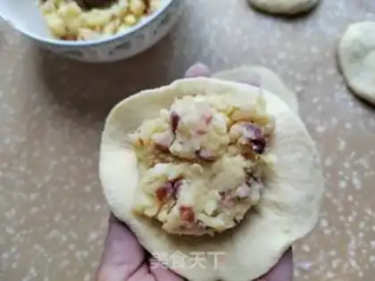 Make Potato sausage cheese bag step 11