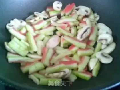 Make Mushroom fried watermelon peel step 5