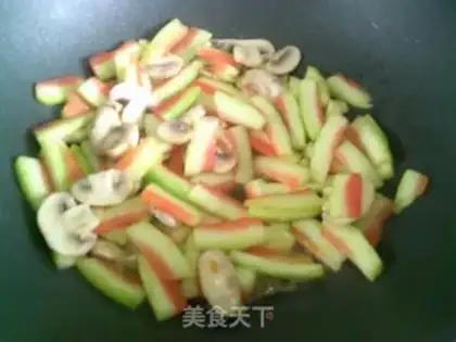 Make Mushroom fried watermelon peel step 7