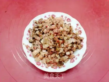 Make The green pepper peas and the meat step 1