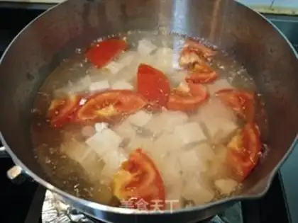 Make Tomato egg tofu soup step 4