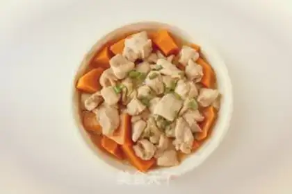 Make Pumpkin steamed chicken leg meat step 5