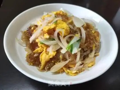 Make Egg onion fried taro fan step 6