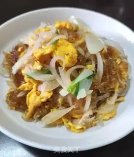 Make Egg onion fried taro fan step 7
