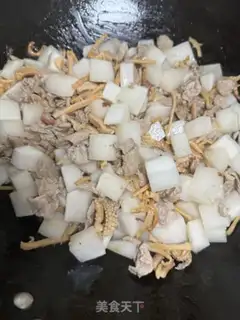 Make White radish dry squid rice step 7