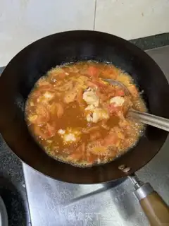 Make Tomato eggs and shrimp step 9