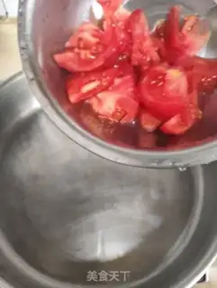Make Tomato egg soup step 1
