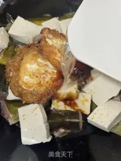 Make Eggs, tofu, yellowfish step 10