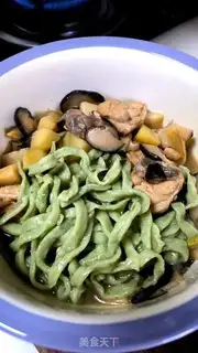 Make Chicken soup spinach noodles step 8