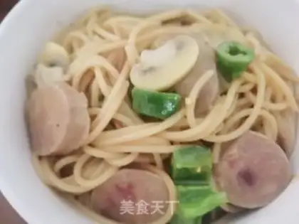 Make Cream mushroom pasta step 6