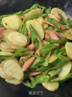 Make Pepper potato and ham sausage step 8