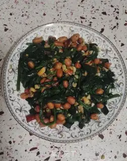 Make Chan Jelly spinach peanut rice step 8