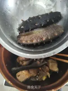 Make Sea cucumber chicken step 4