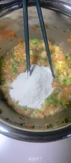 Make Triple fish vegetable eggcakes step 1