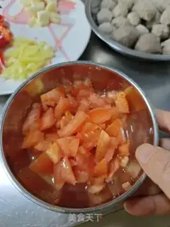 Make Tomato meatball fan step 3