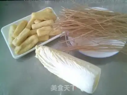 Make Soybeans, cabbage, red fries step 0