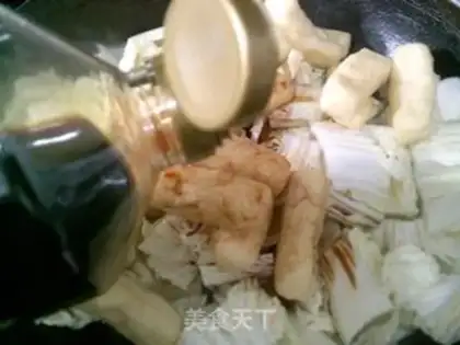 Make Soybeans, cabbage, red fries step 7