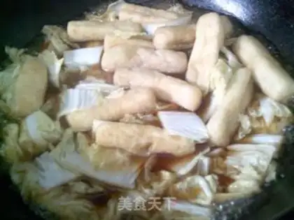 Make Soybeans, cabbage, red fries step 8
