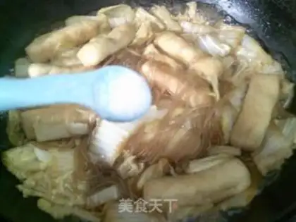 Make Soybeans, cabbage, red fries step 10