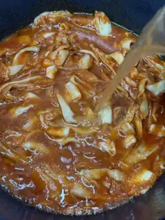 Make Pickle tofu shrimp pan step 4