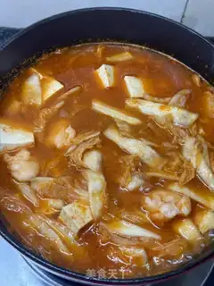 Make Pickle tofu shrimp pan step 7