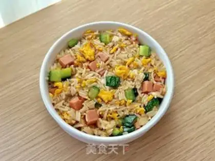 Make Low cucumber egg fried rice step 5