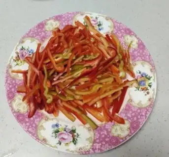 Make Celery, red pepper step 1