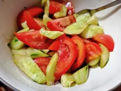Make A tomato cucumber step 5