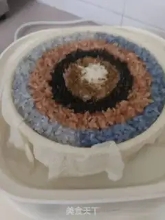 Make A short version of five-colour rice rice step 16