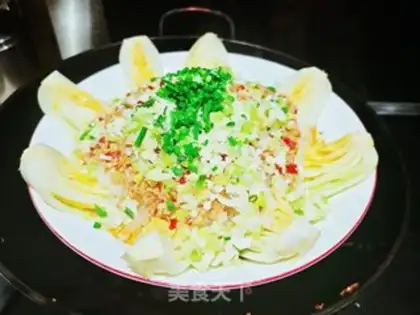 Make Garlic fans steaming doll food step 7