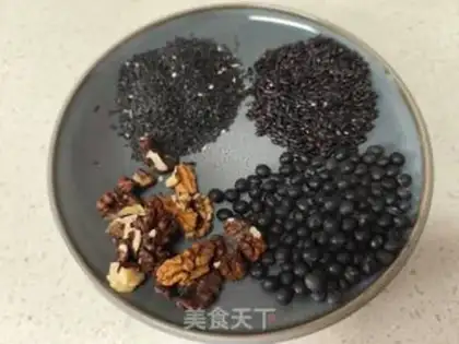 Make Black bean, black sesame pecan bean step 0