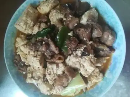 Make Tofu with mushroom chicken legs step 12