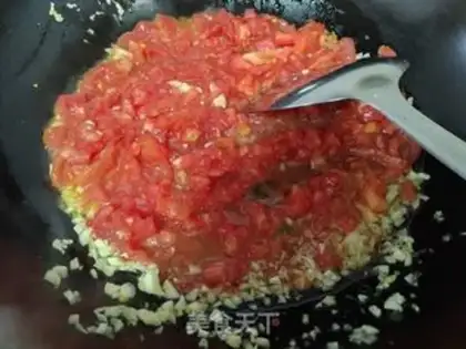 Make Tomato egg shrimp gravy step 3