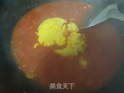 Make Tomato egg shrimp gravy step 5