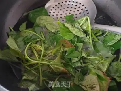 Make Red potato leaf dumplings step 1