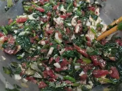 Make Red potato leaf dumplings step 6