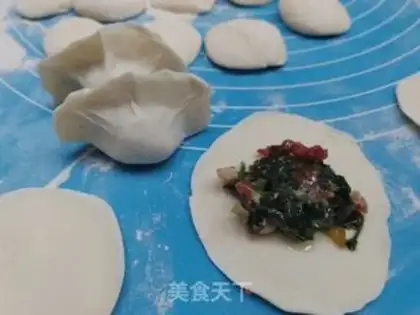 Make Red potato leaf dumplings step 8